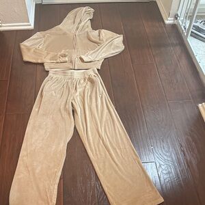 SKIMS Tan Hoodie and Pants Set